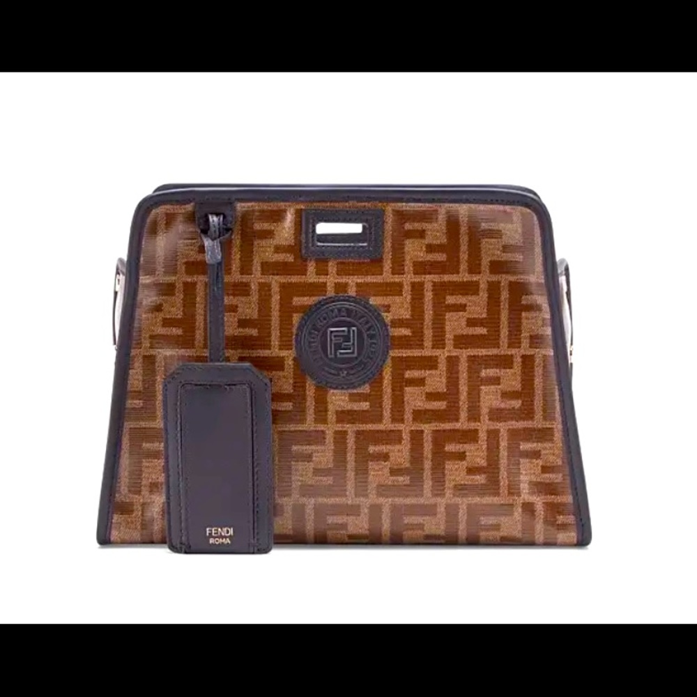FENDI
Brown/Black Zucca Print Coated Canvas Peekab